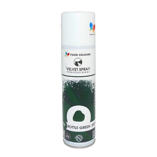 BARWNIK SPOŻYWCZY ozdoby na tort ZAMSZ W SPRAY zielony velvet 250ml DUŻY